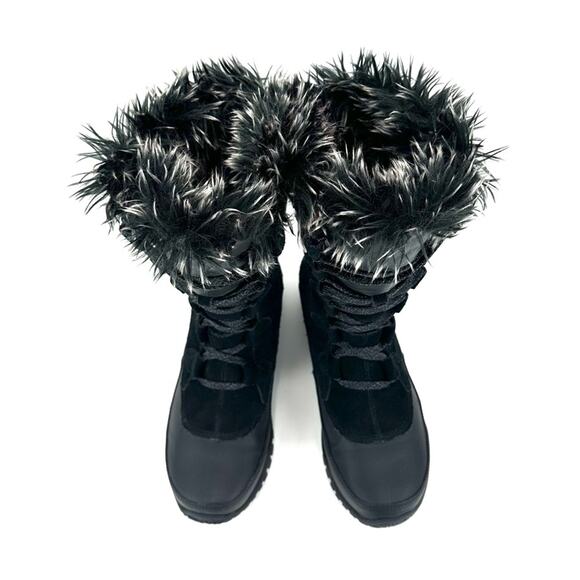 The North Face Nuptse Purna Black Winter Boot Sz 6.5 Suede Waterproof Insulated - Picture 14 of 16